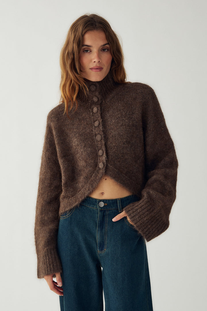 Noella - N-Margeaux Knit 16670002 - 1356 - Timber Brown Melange Cardigans 