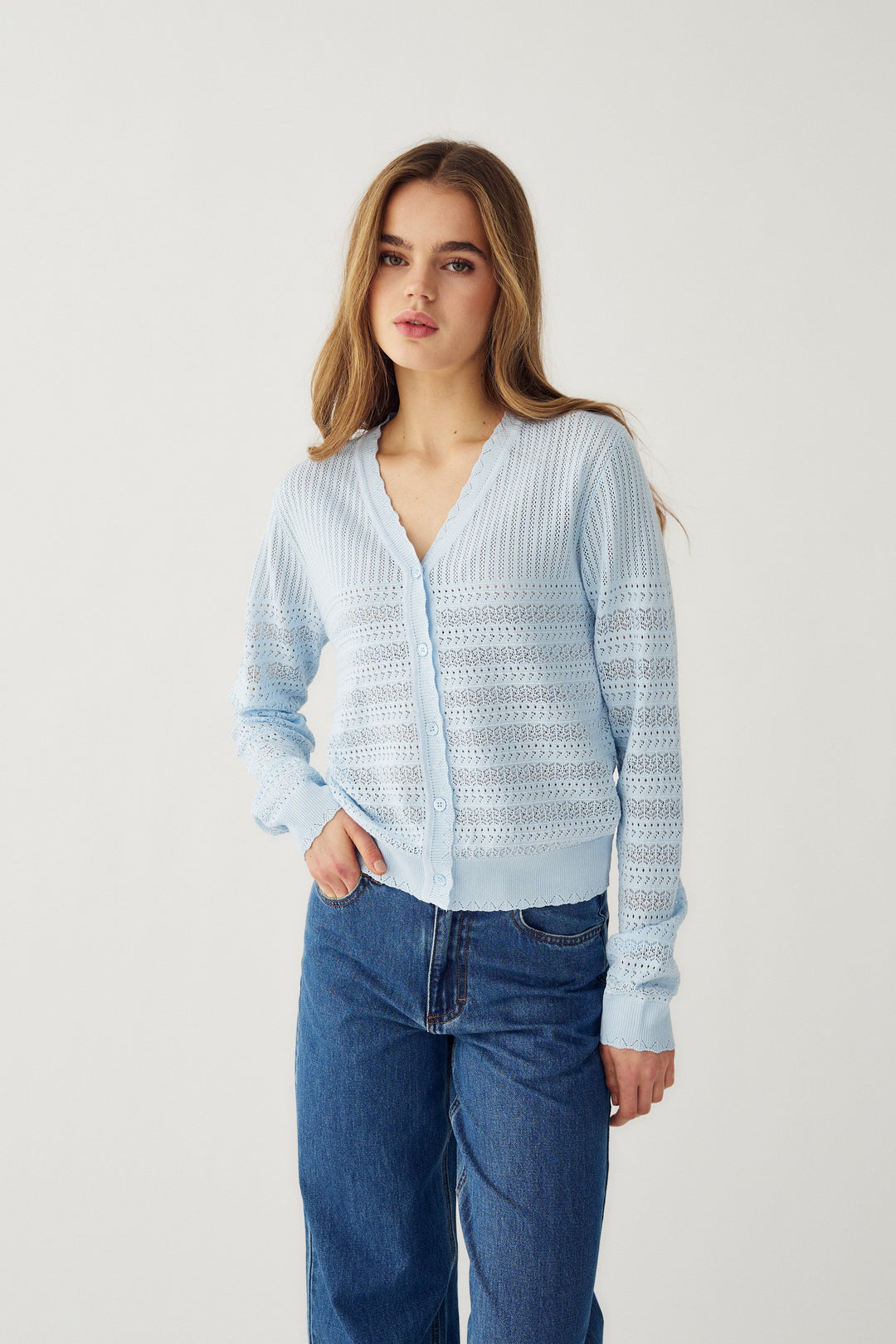 Noella - N-Margrit Knit Cardigan 16040001 - 016 - Light Blue Cardigans 