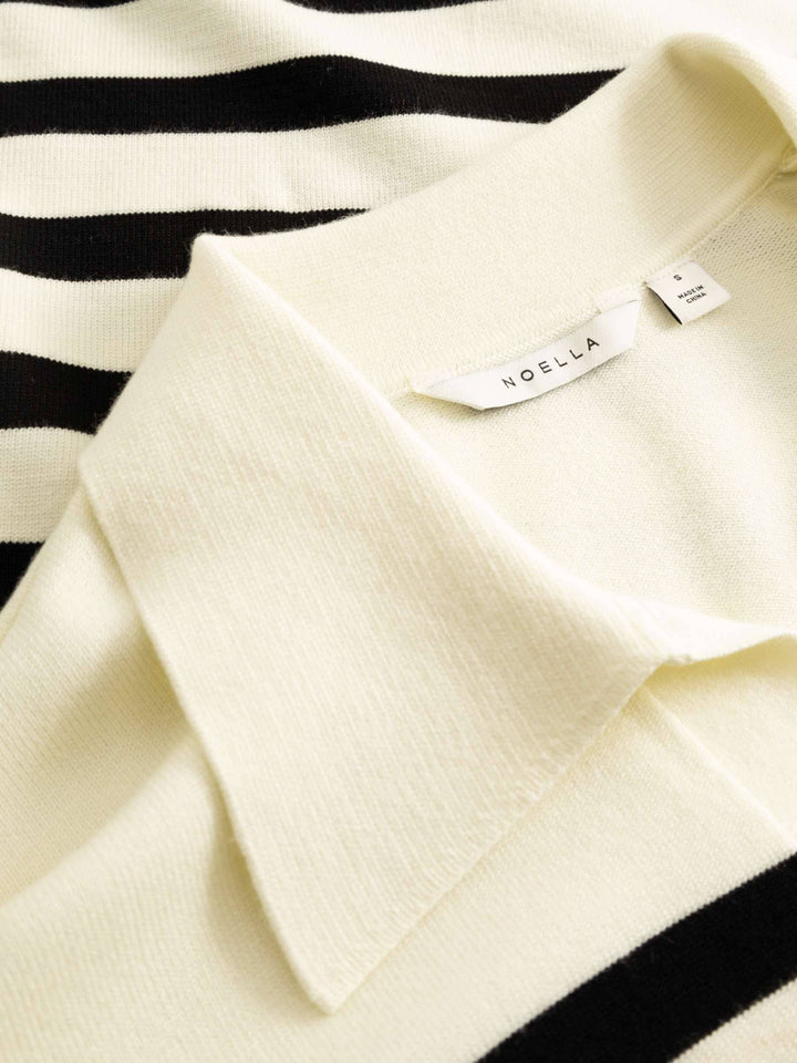 Noella - N-Maryann Knit 15540001 - 1454 - Darryll Black Stripe Strikbluser 