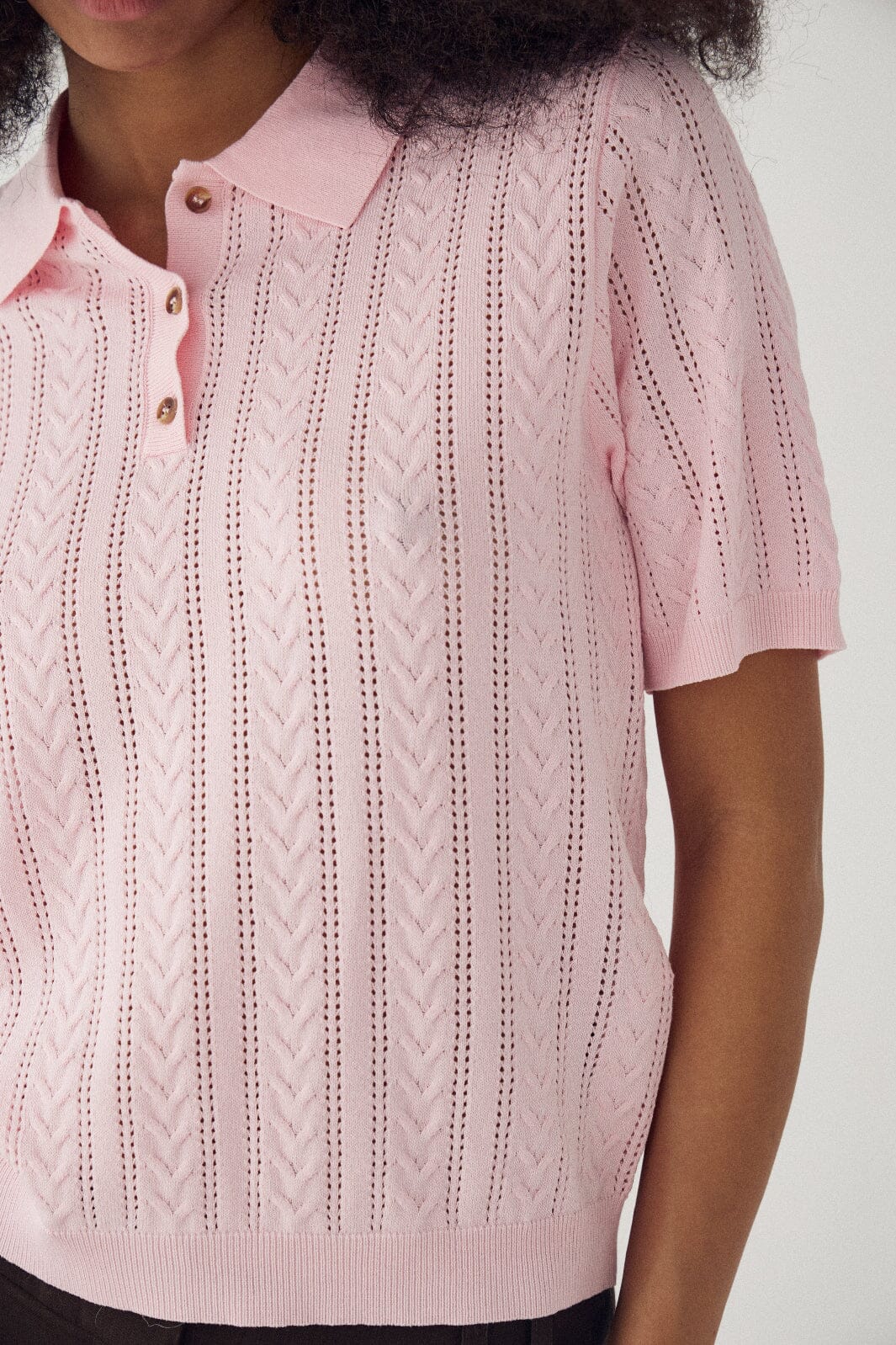 Noella - N-Mecca Knit Polo 15830001 - 1279 - Baby Pink Strikbluser 