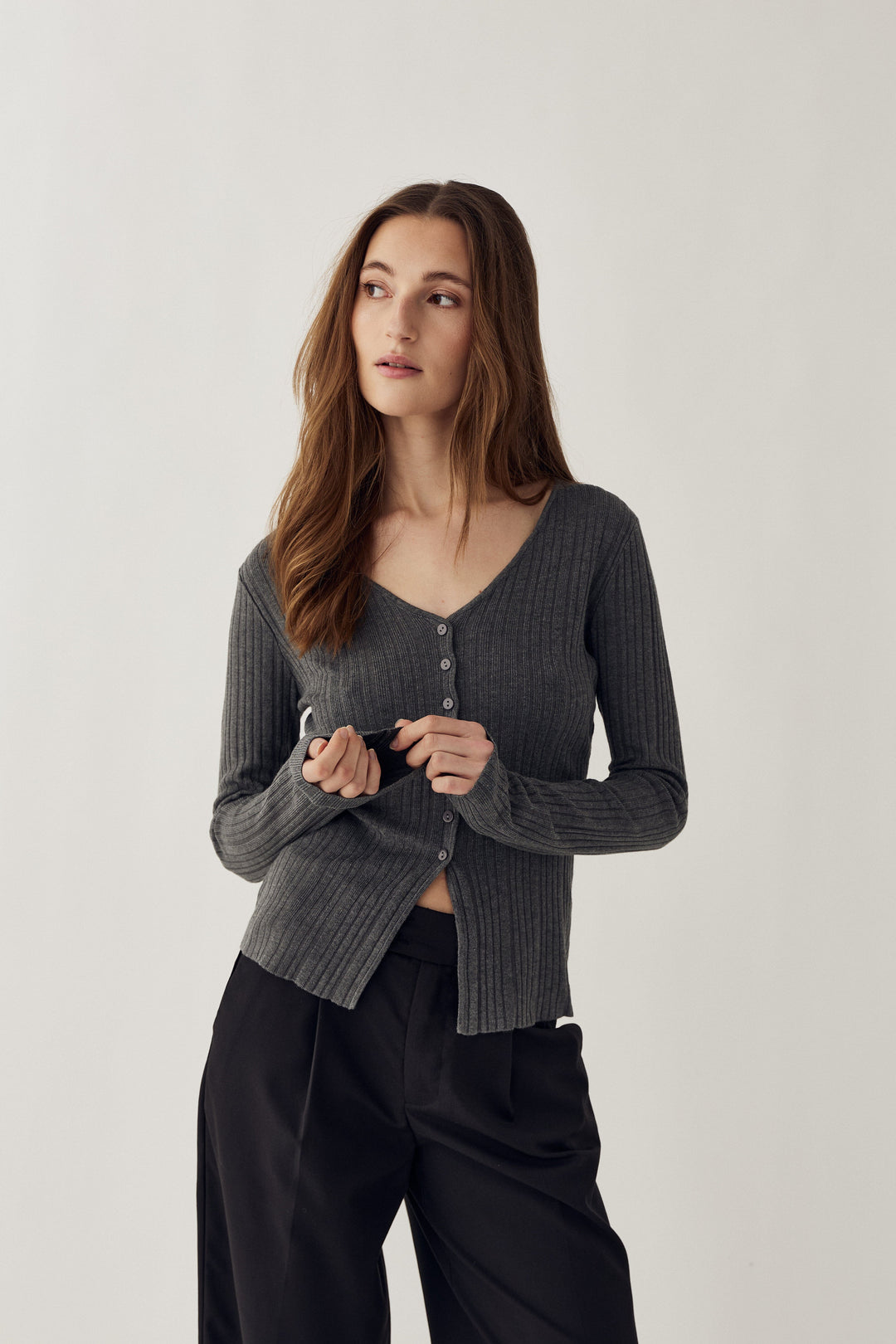 Noella - N-Melvie Top 16520001 - 1495 - Medium Grey Melange T-shirts 