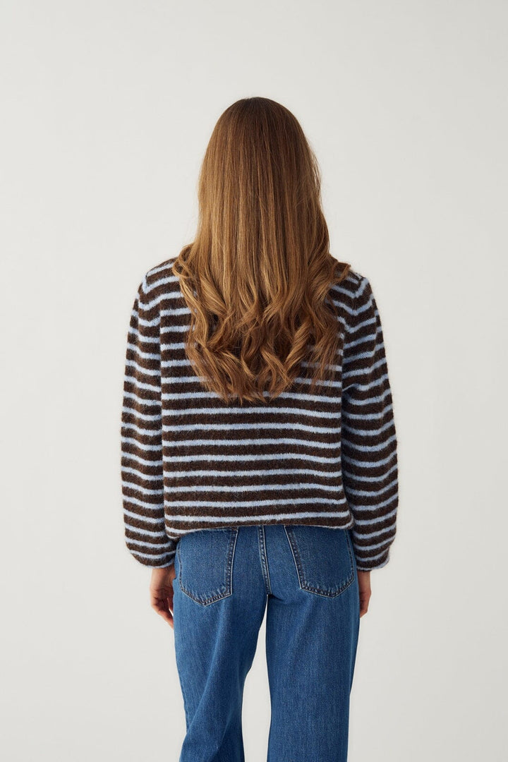 Noella - N-Mertice Knit Cardigan 16570002 - 1351 - Brown Blue Stripe