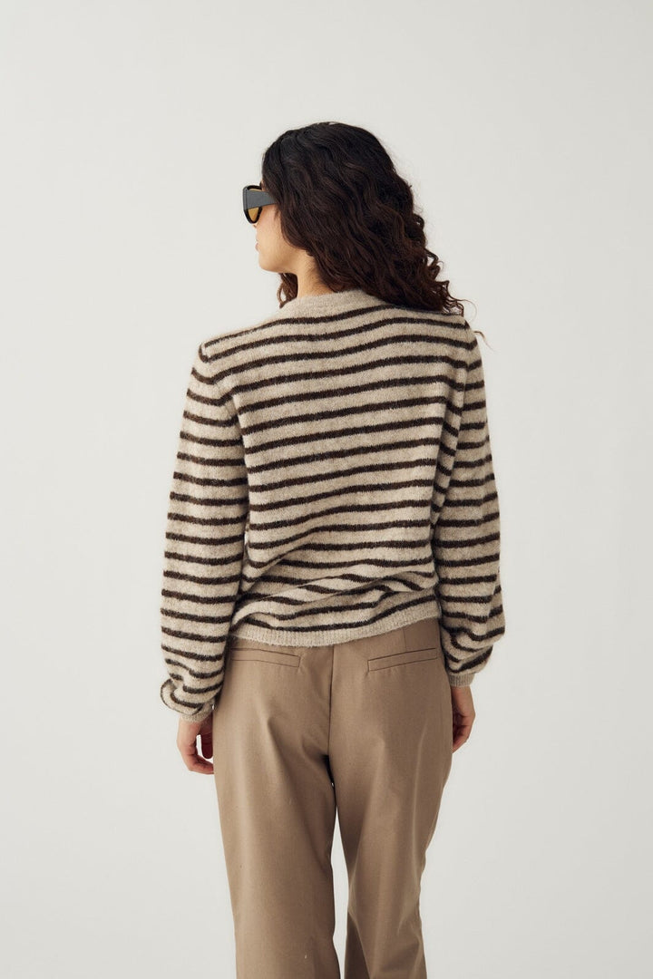 Noella - N-Mertice Knit Cardigan 16570002 - 1516 - Brown Sand Stripe