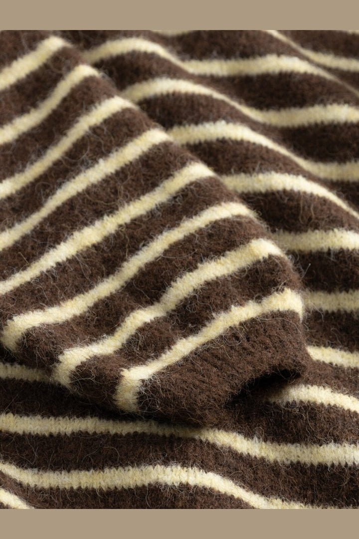 Noella - N-Mertice Knit Cardigan 16570002 - 1536 - Brown Yellow Stripe
