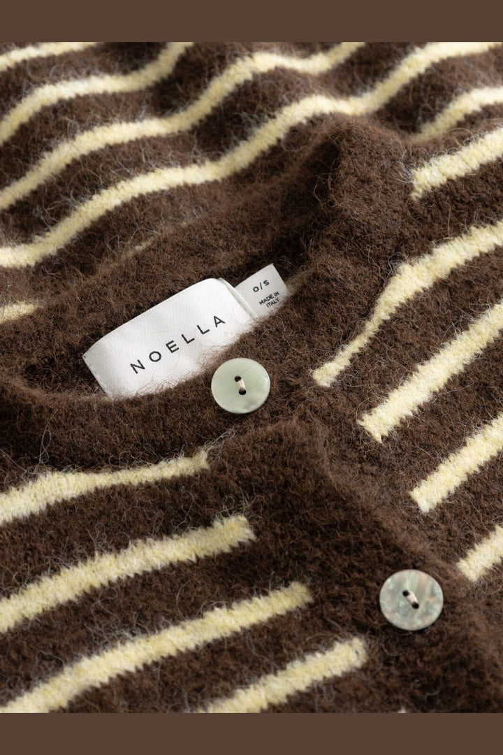Noella - N-Mertice Knit Cardigan 16570002 - 1536 - Brown Yellow Stripe