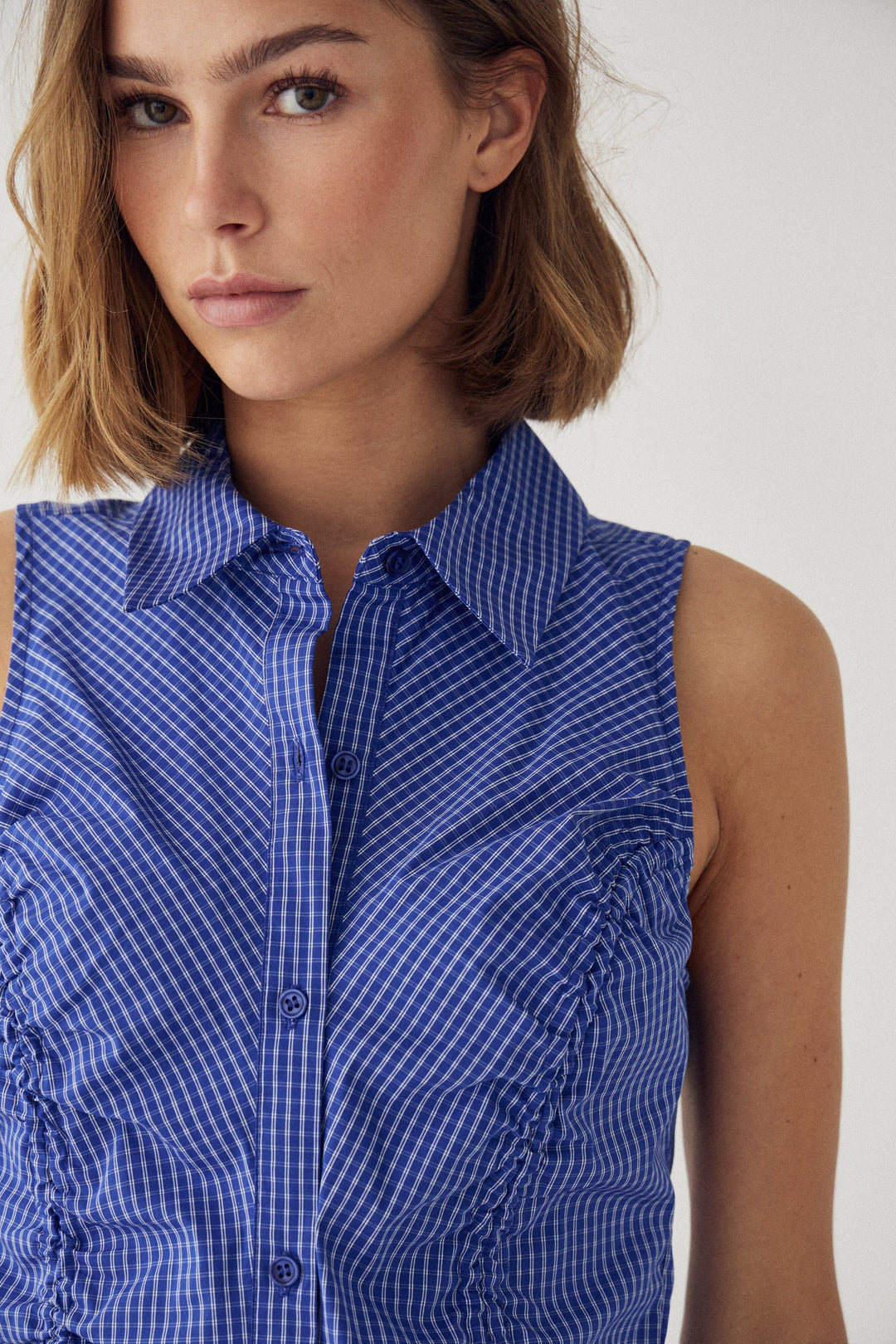 Noella - N-Micaiah Blouse 15590001 - 1458 - Davy Blue Check Bluser 