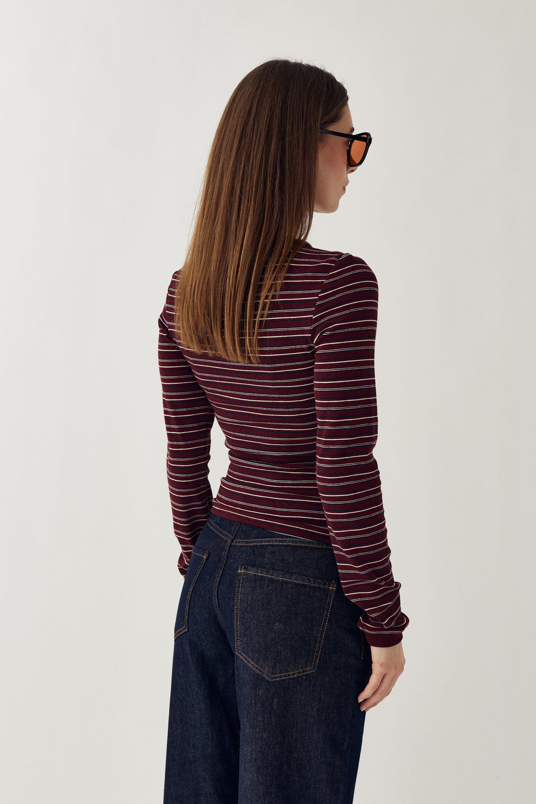 Noella - N-Mykel Ls Top 16540002 - 1511 - Dizzy Burgundy Stripe T-shirts 