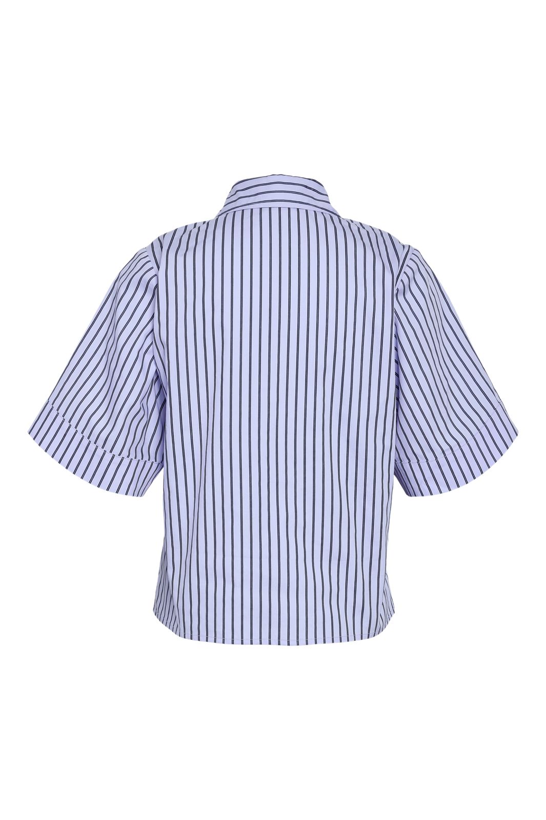 Noisy May - Nmclarie 2/4 Shirt - 4976494 Cashmere Blue Black