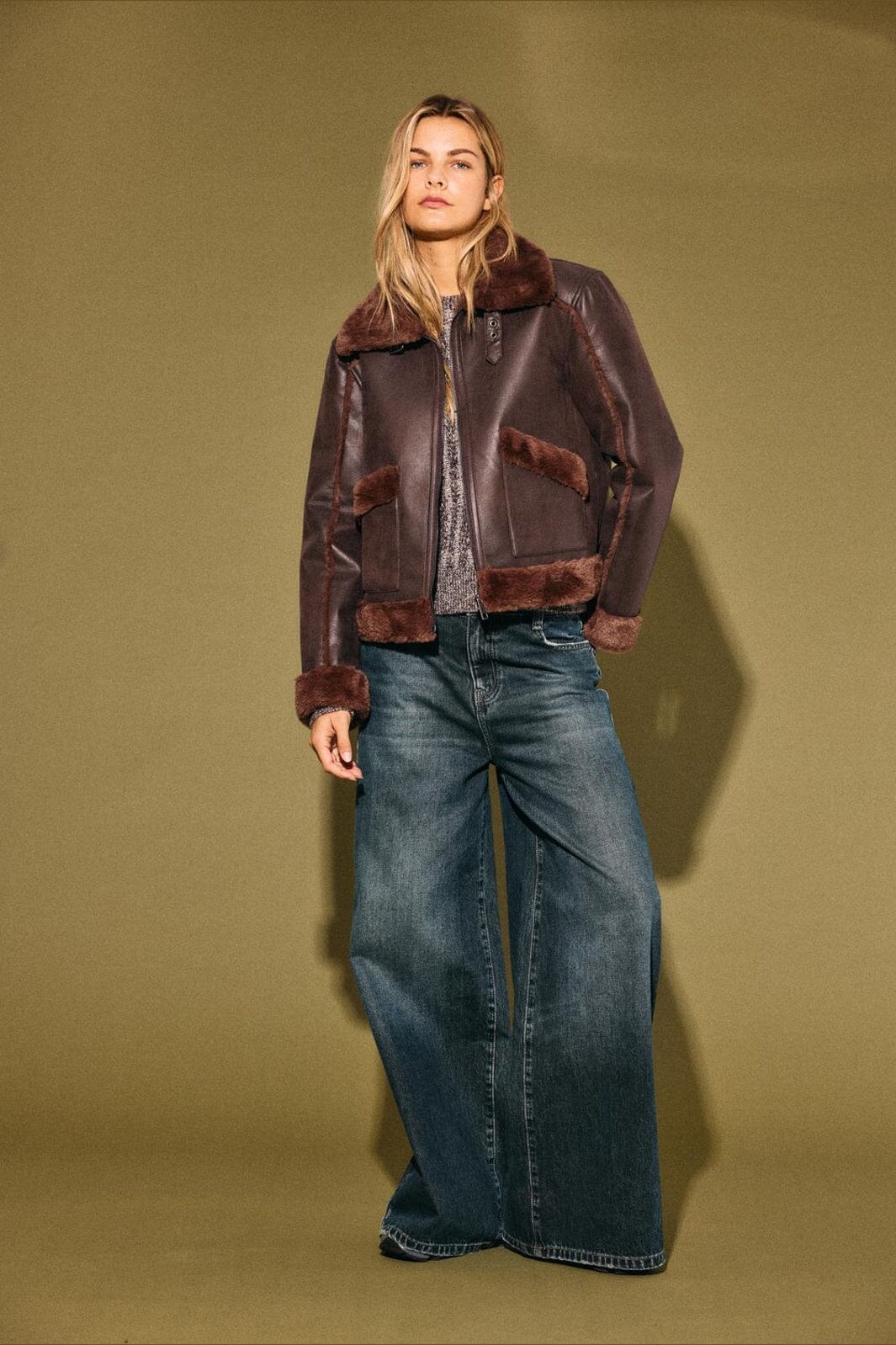 Noisy May - Nmella Shearling Jacket Dd - 5034163 Chocolate Brown