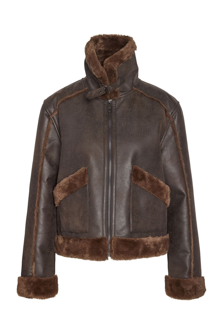 Noisy May - Nmella Shearling Jacket Dd - 5034163 Chocolate Brown
