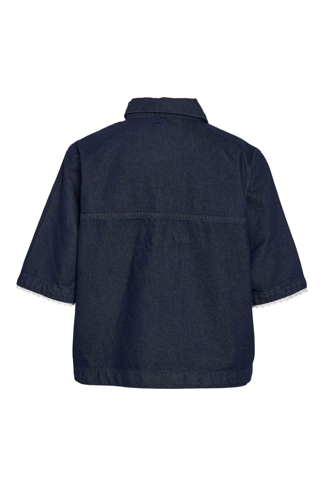Noisy May - Nmindie 2/4 Denim Lace Shirt Db - 4952006 Dark Blue Denim