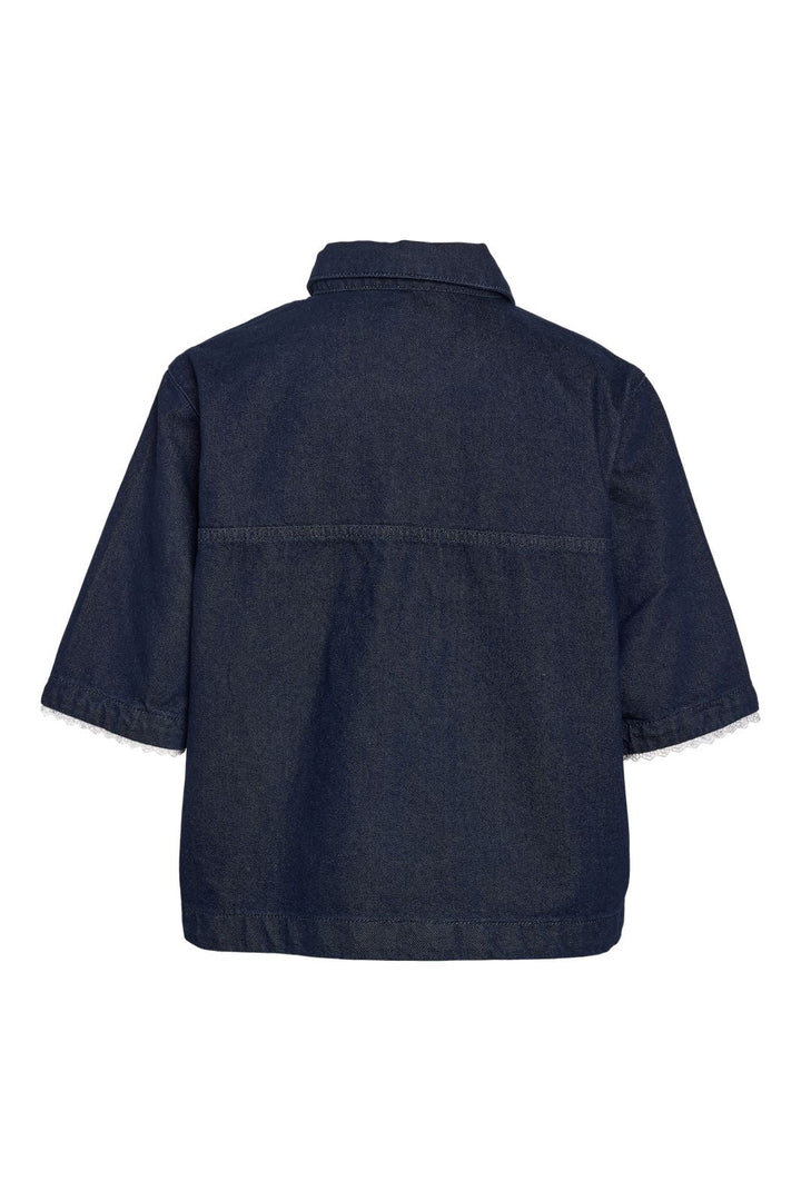 Noisy May - Nmindie 2/4 Denim Lace Shirt Db - 4952006 Dark Blue Denim