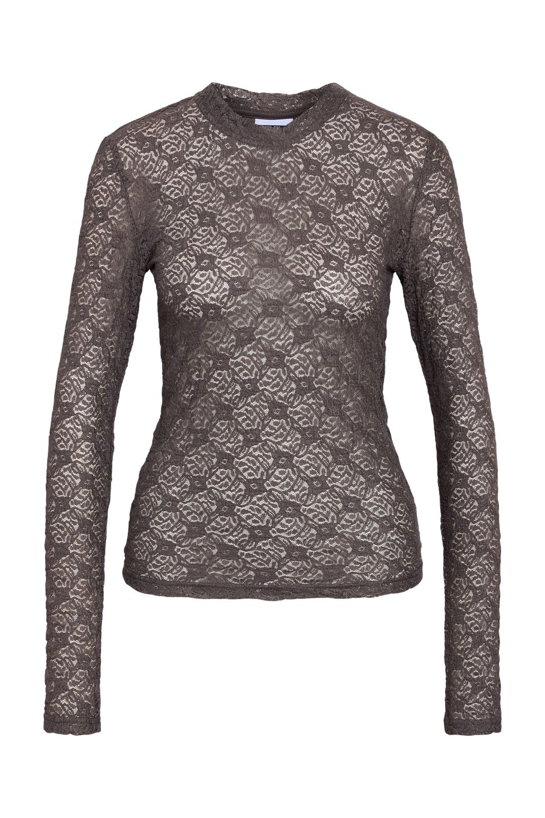 Noisy May - Nmjudith L/S Lace Top - 4793425 Charcoal Gray
