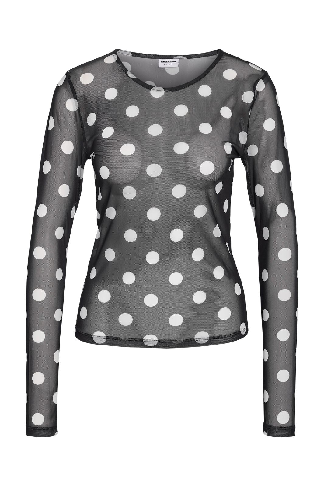 Noisy May - Nmjudith L/S Mesh Top Lx - 5021359 Black Big Polka