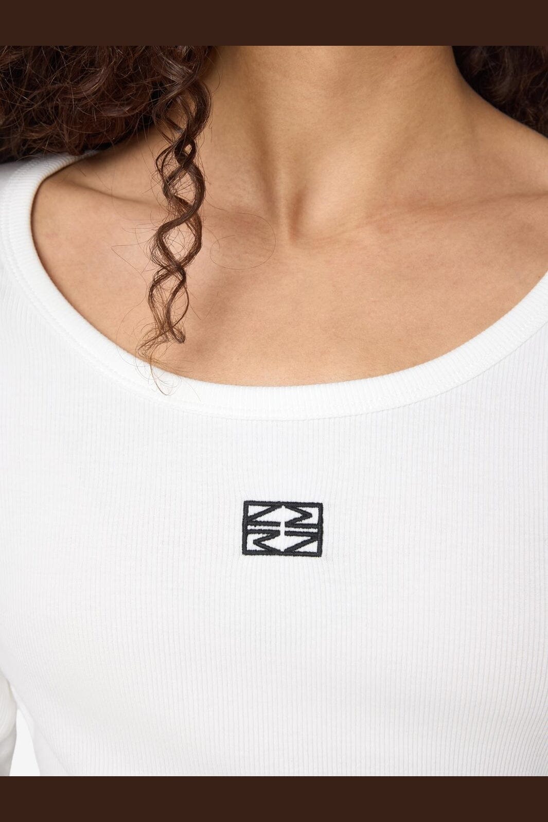 Noisy May - Nmjudy L/S Embr Top - 4863106 Cloud Dancer Black Embr