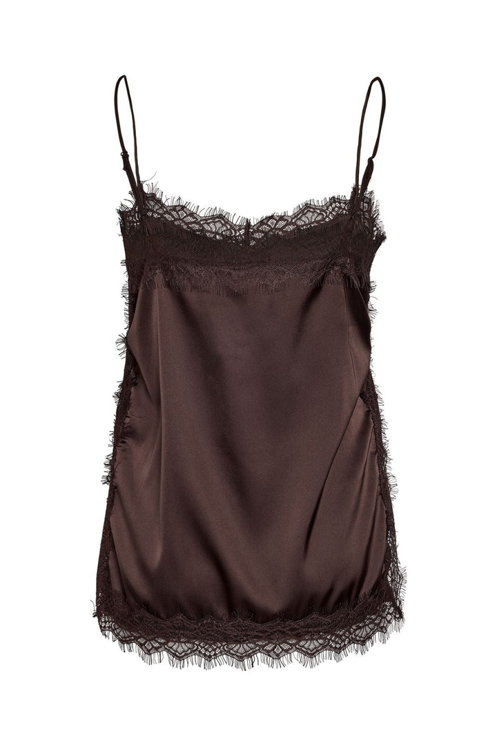 Noisy May - Nmlouise Sl Strap Lace Top - 5081990 Chocolate Brown