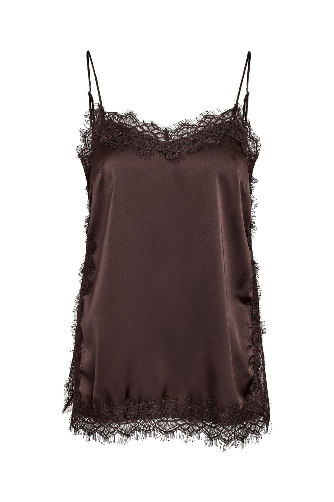 Noisy May - Nmlouise Sl Strap Lace Top - 5081990 Chocolate Brown