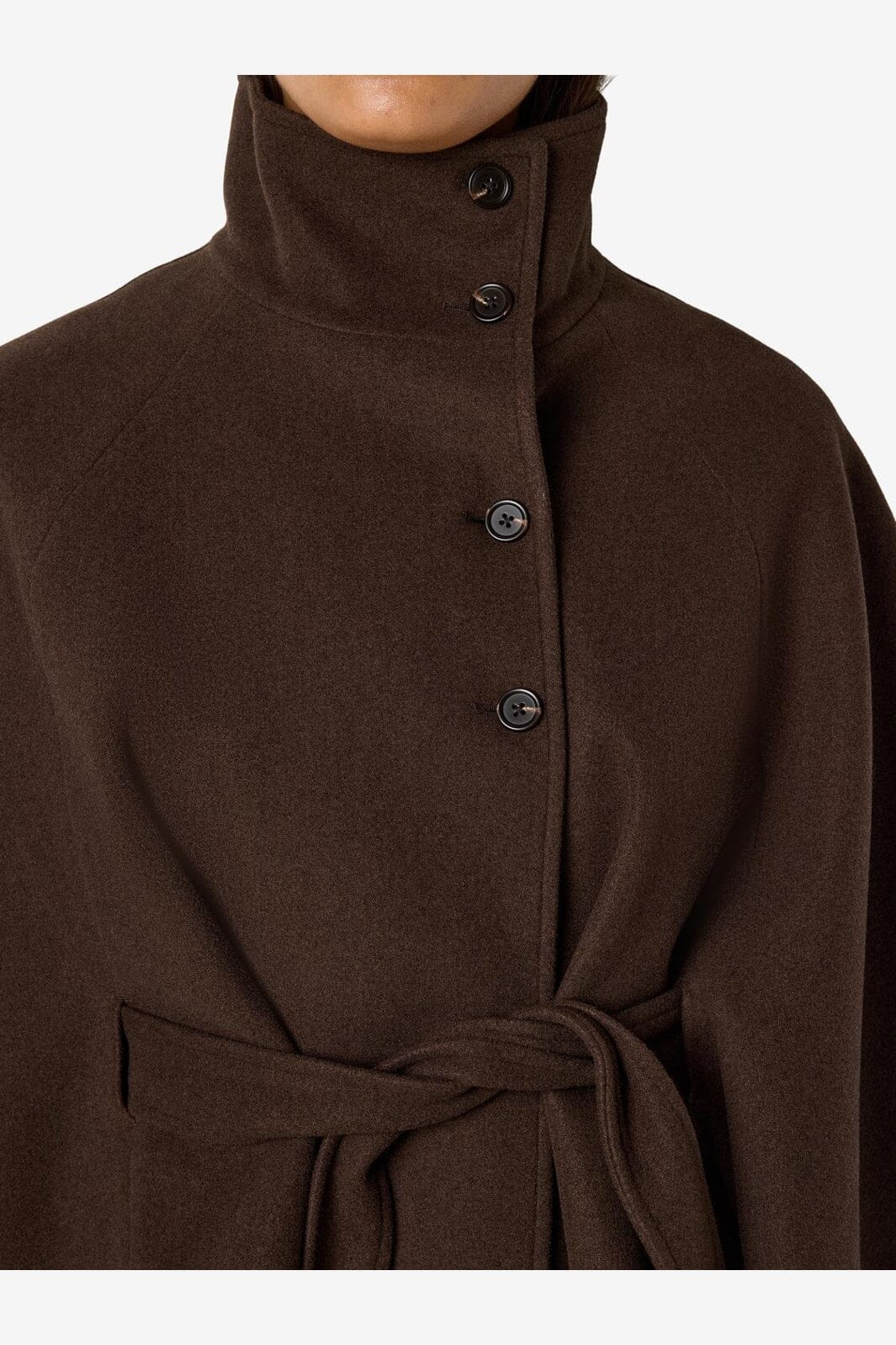 Noisy May - Nmlucy Cape Jacket - 5103003 Chocolate Brown Melange