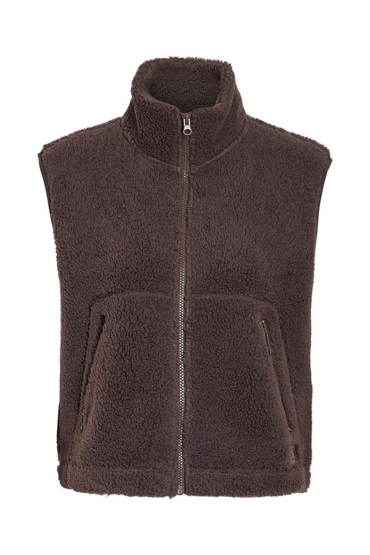 Noisy May - Nmmasey Short Teddy Vest - 5138440 Chocolate Brown