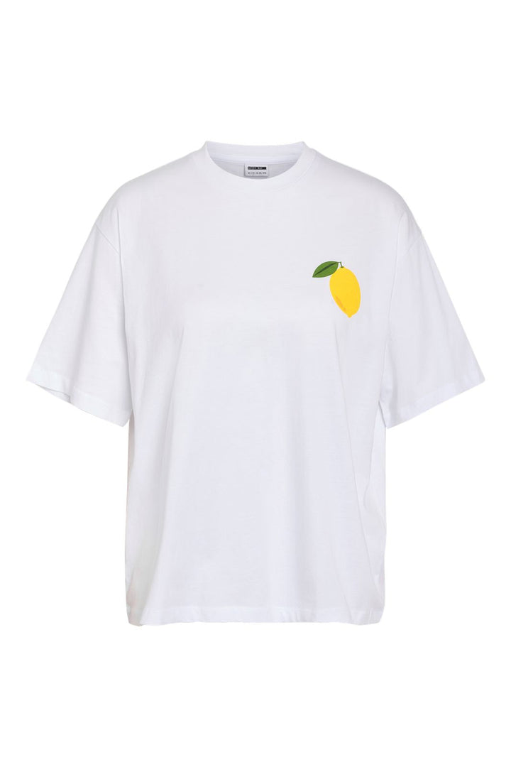 Vorbestellung - Noisy May - Nmmillie S/S Lemon T-Shirt - 4881025 Bright White Lemon Bag