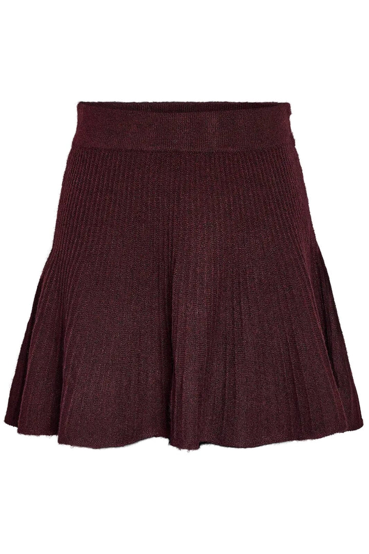 Noisy May - Nmnola Nw Pleated Knit Skirt Fwd - 4799000 Windsor Wine Nederdele 