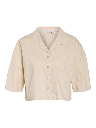 Noisy May - Nmoregon 2/4 Crop Denim Shirt Color - 5072771 Ecru Skjorter 