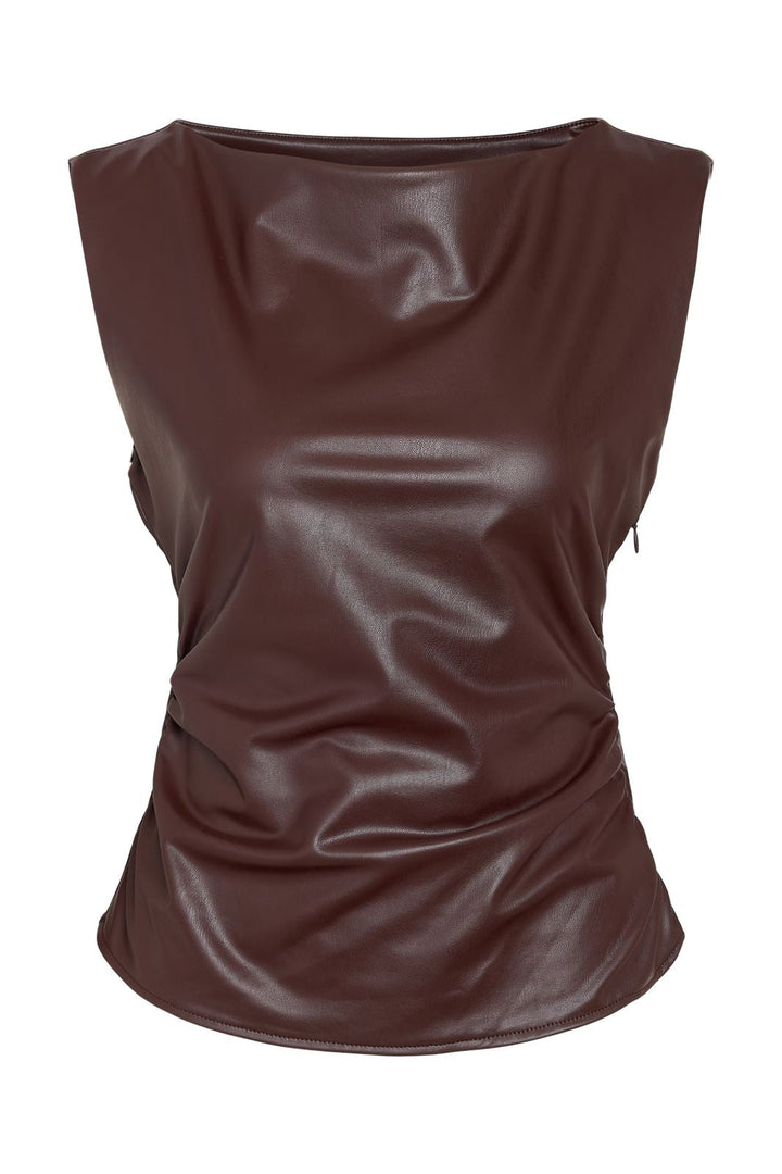 Noisy May - Nmsandy Pu S/L Top - 5080293 Chocolate Plum