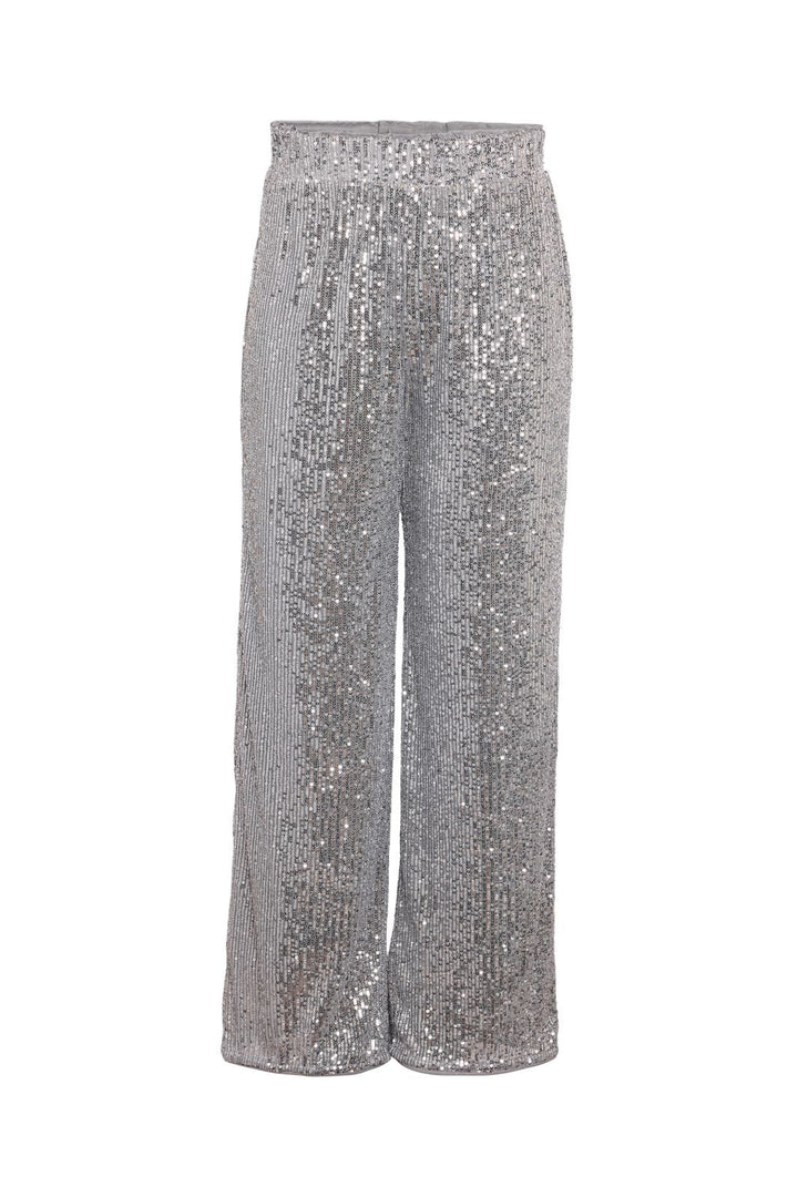 Noisy May - Nmscarlet Sequin Wide Pants - 4843311 Silver