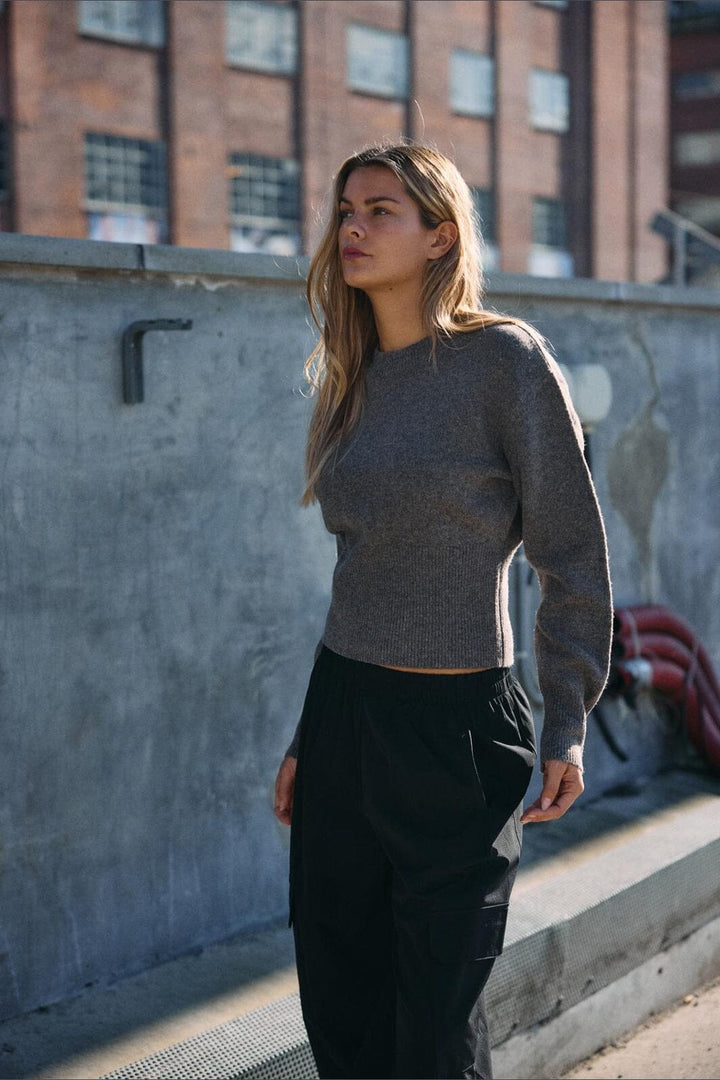 Noisy May - Nmsloan L/S O-Neck Knit - 5026362 Morel