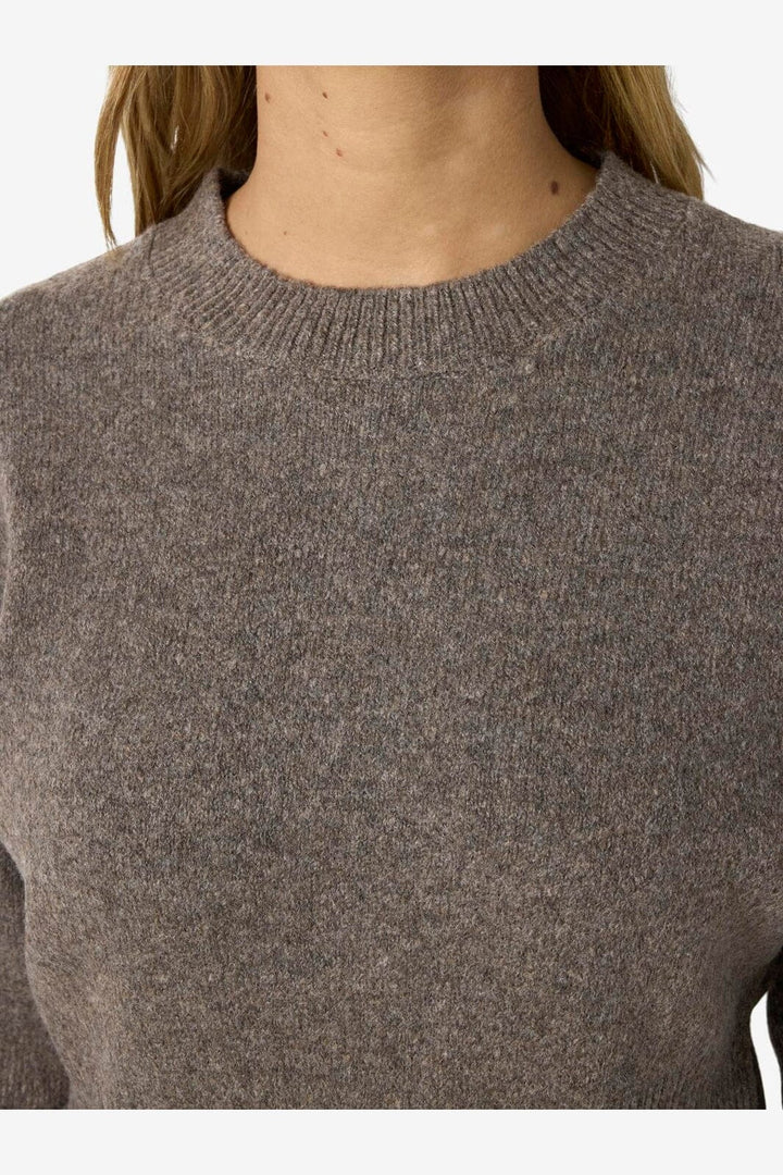 Noisy May - Nmsloan L/S O-Neck Knit - 5026362 Morel