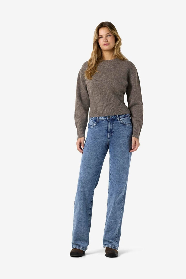 Noisy May - Nmsloan L/S O-Neck Knit - 5026362 Morel