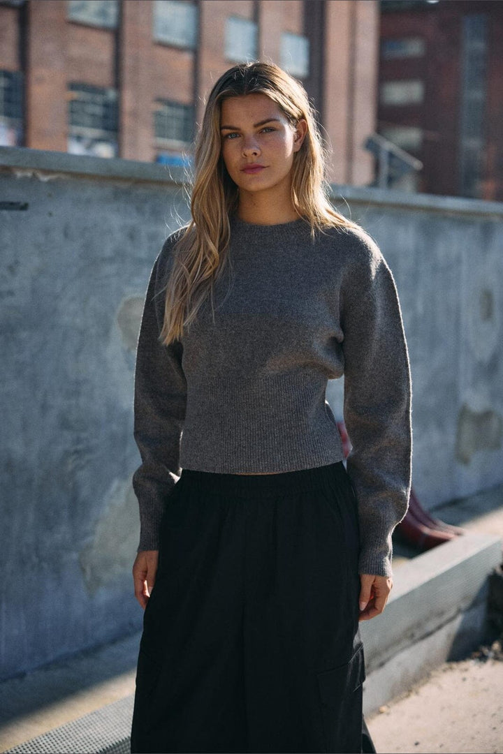 Noisy May - Nmsloan L/S O-Neck Knit - 5026362 Morel