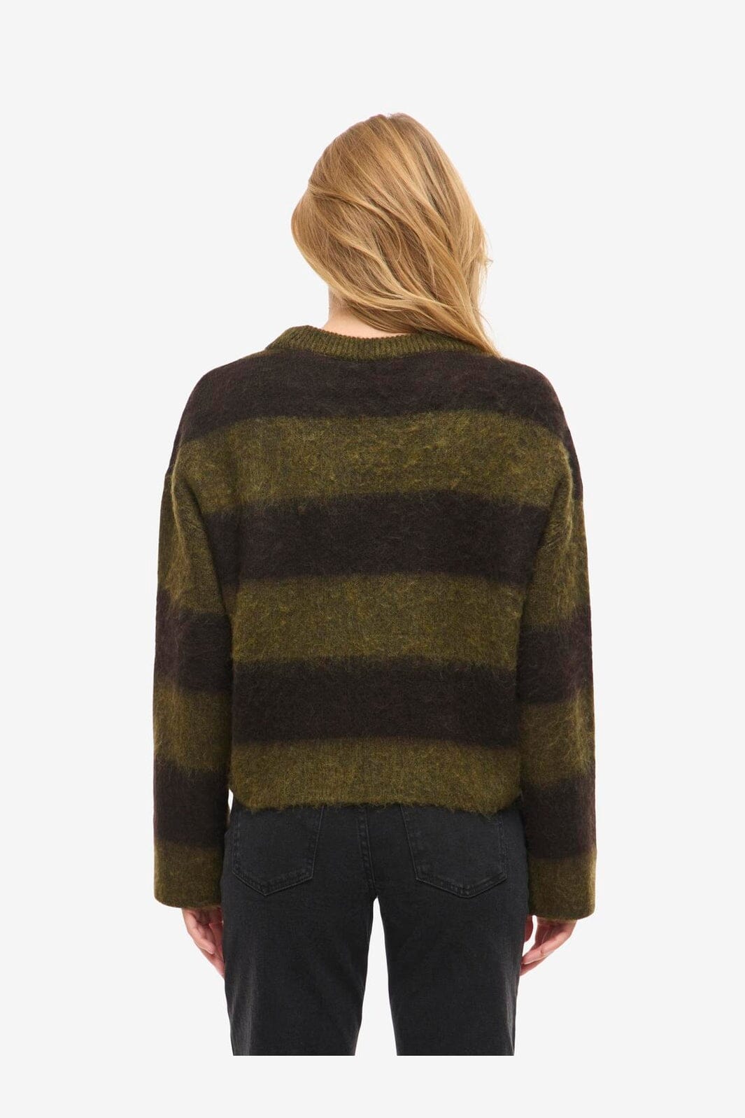 Noisy May - Nmsoff L/S O-Neck Knit - 5149942 Avocado Chocolate Brown