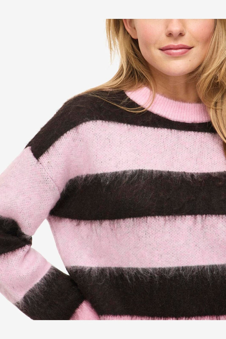 Noisy May - Nmsoff L/S O-Neck Knit - 5149943 Romance Rose Chocolate Brown