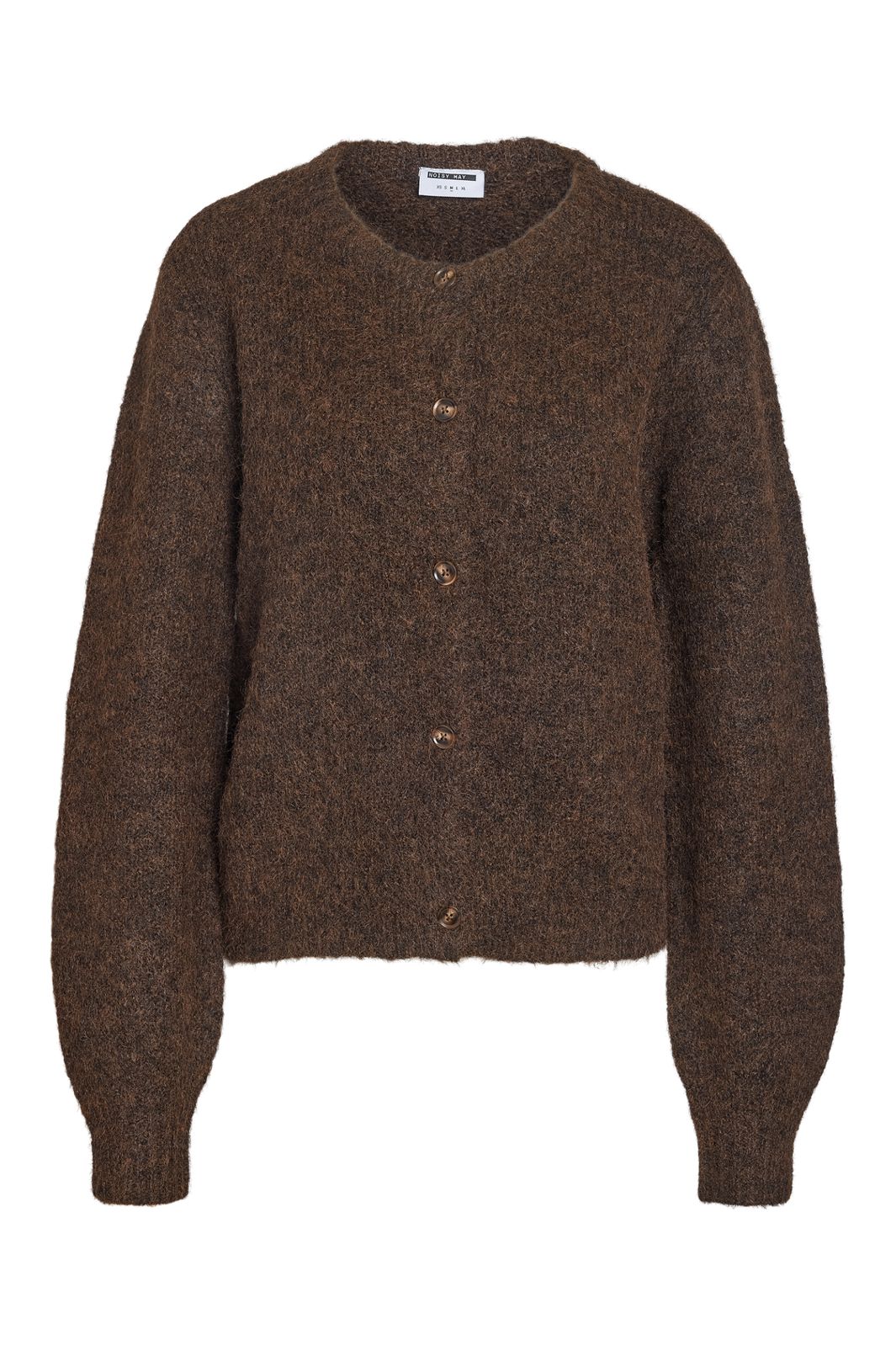 Noisy May - Nmsutton L/S O-Neck Knit Cardi - 5026380 Chocolate Brown