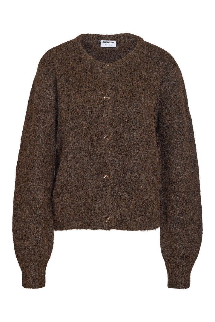 Noisy May - Nmsutton L/S O-Neck Knit Cardi - 5026380 Chocolate Brown