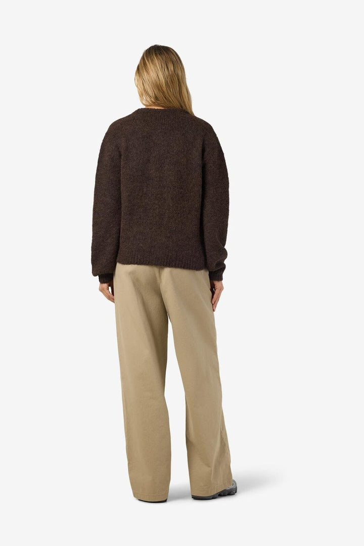 Noisy May - Nmsutton L/S O-Neck Knit Cardi - 5026380 Chocolate Brown