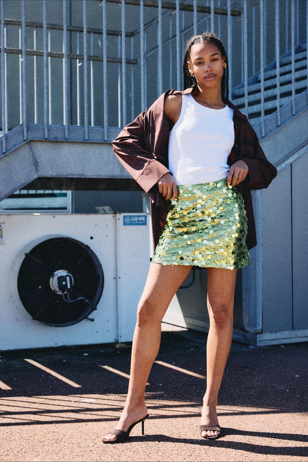 Noisy May - Nmtaylor Short Sequin Skirt - 5158947 Daiquiri Green