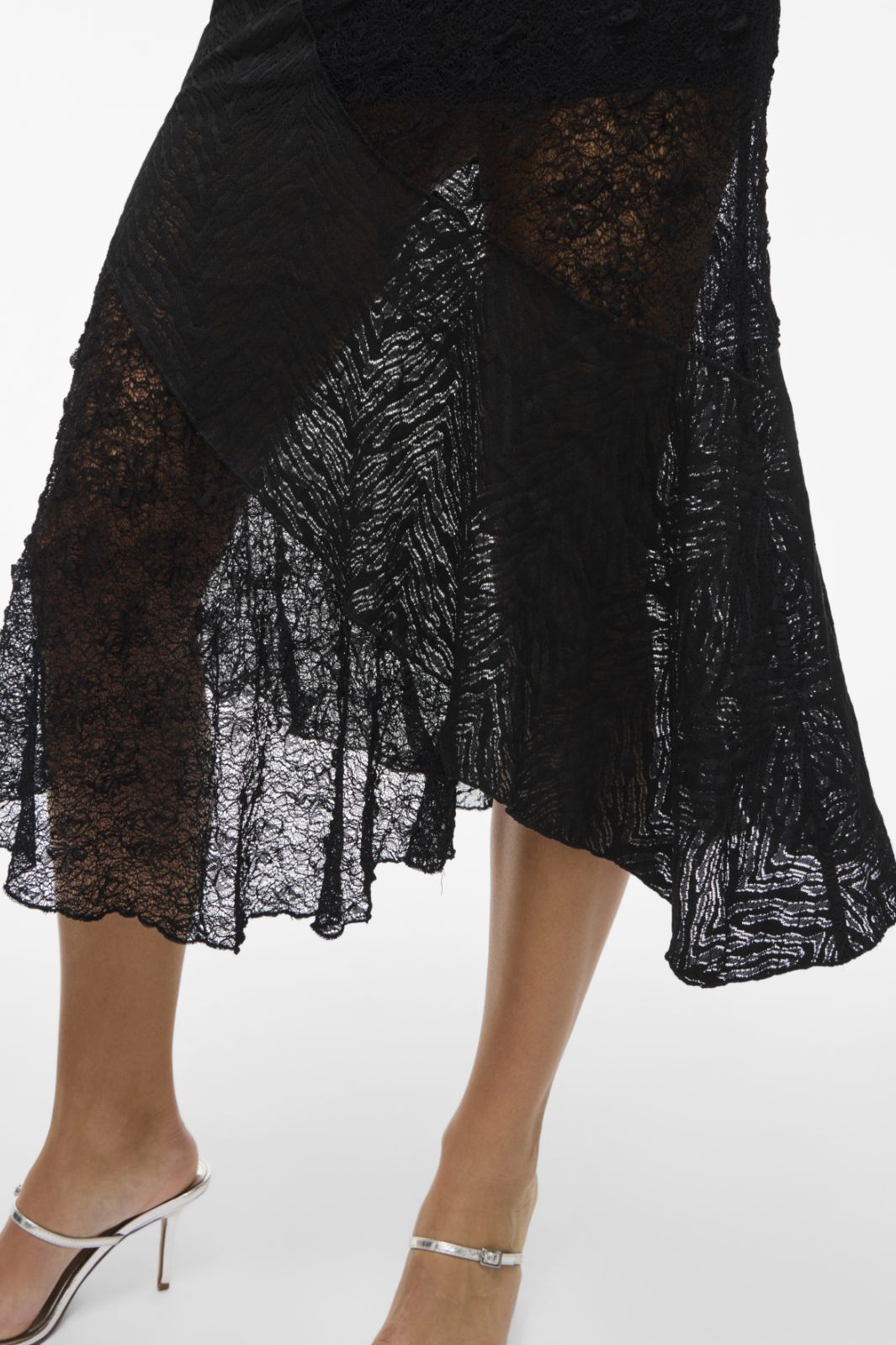 Noisy May - Nmtrudy Asymetric Lace Skirt - 5013068 Black Nederdele 