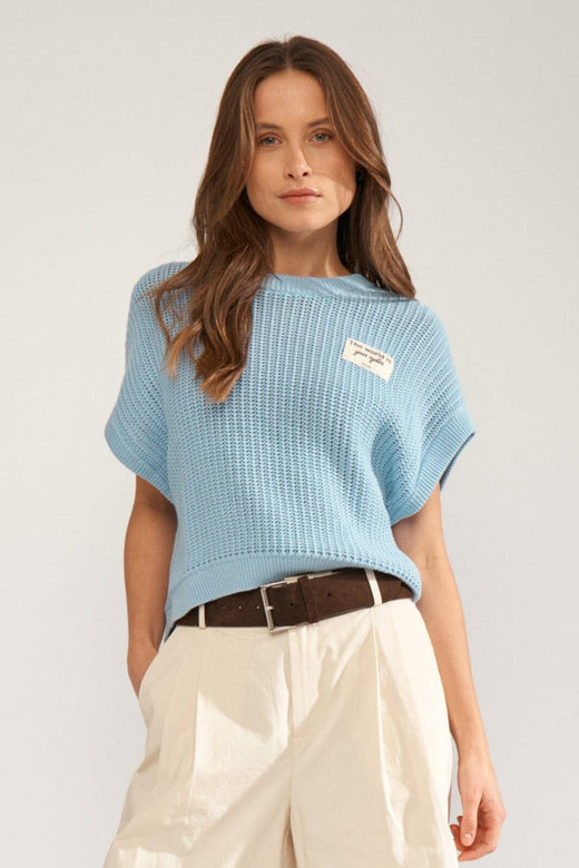 Nümph - Nusanni Pullover 706745 - Placid Blue Strikbluser 