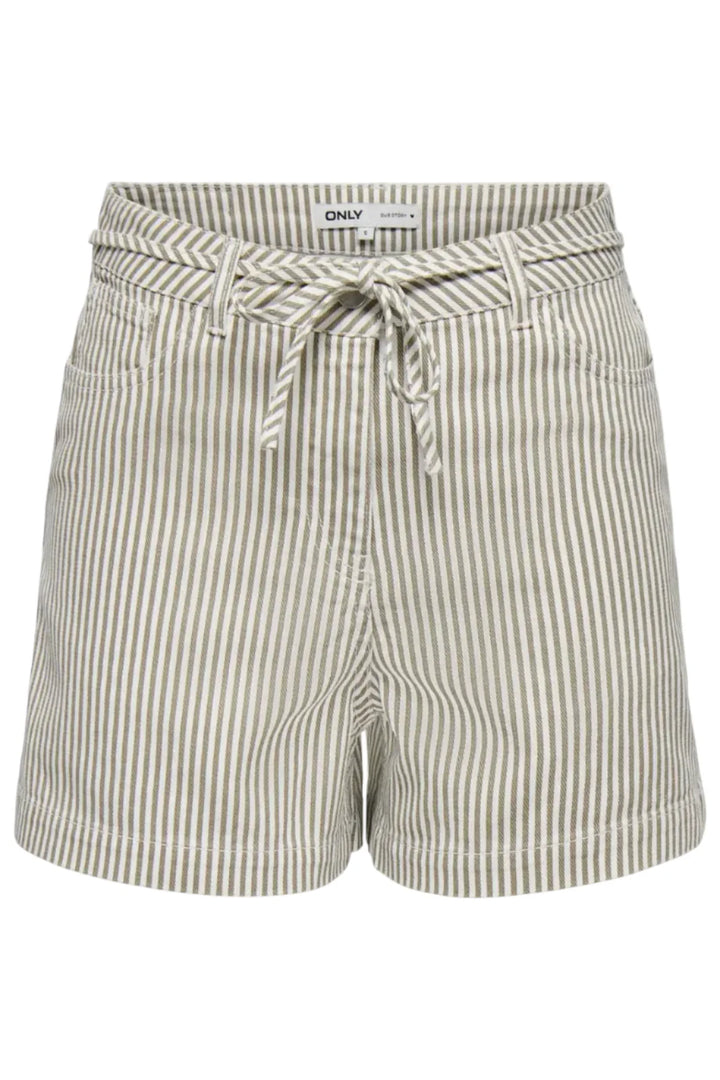 Only - Onlnaomi Stripe Shorts - 4907786 Winter Twig White