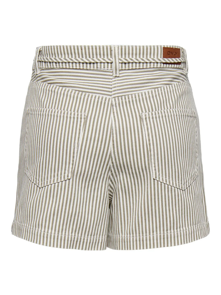 Only - Onlnaomi Stripe Shorts - 4907786 Winter Twig White
