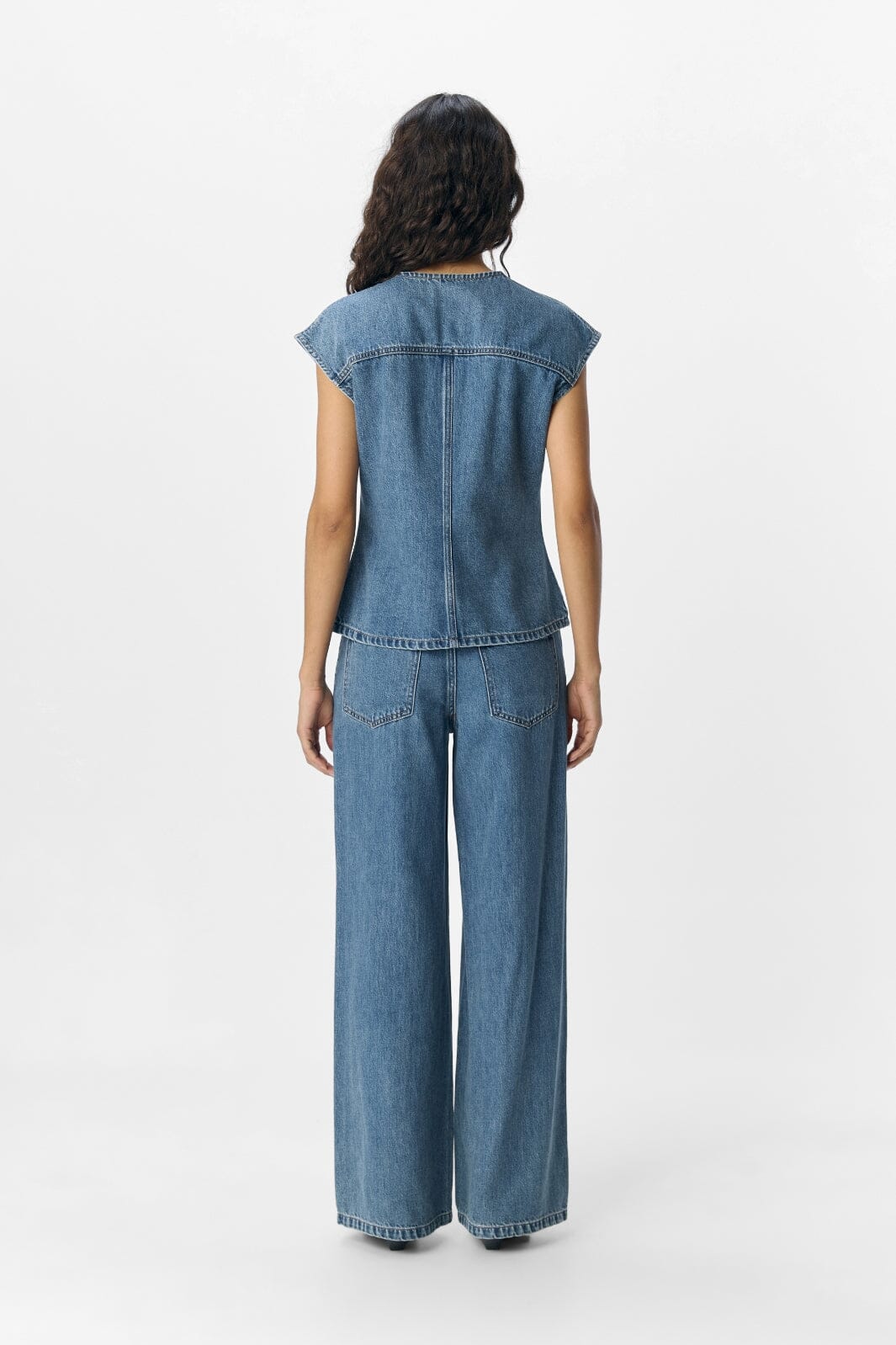 Object - Objdivona Denim S/L Waistcoat 140 - 4823942 Medium Blue Denim