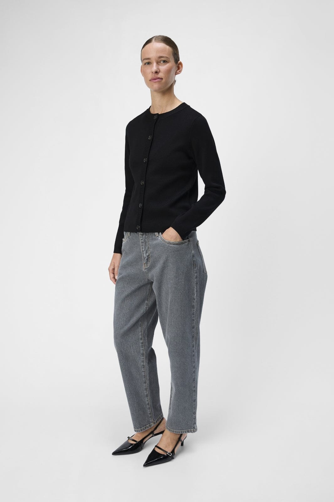 Object - Objester Sli L/S Knit Cardigan - 4613504 Black