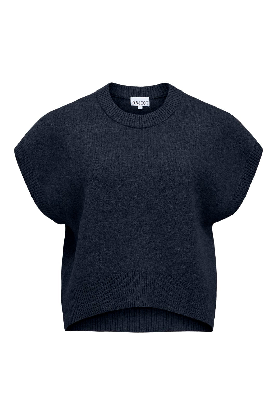 Object - Objitone S/L Lo Knit Vest 147 - 5170284 Sky Captain Melange