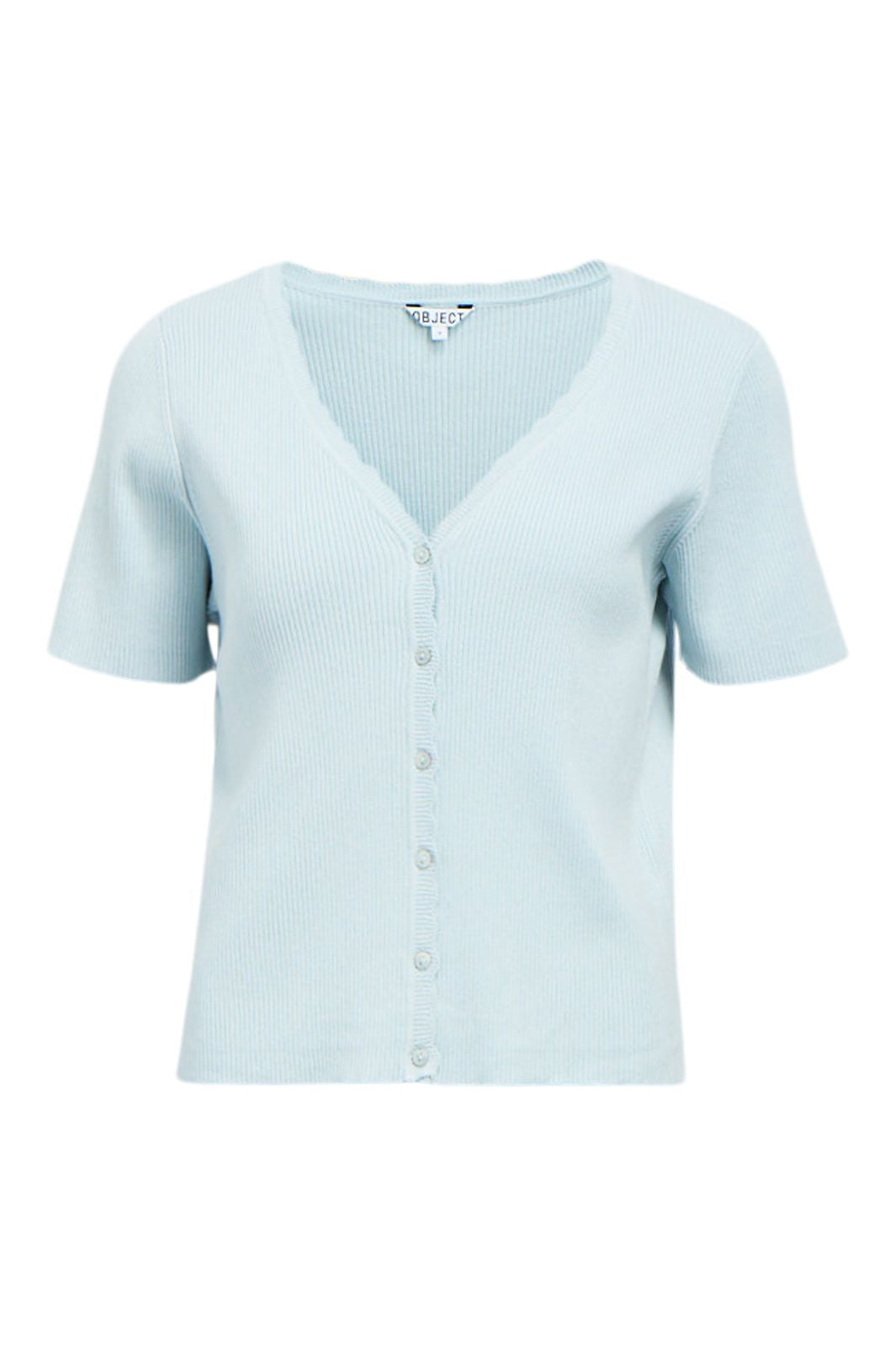 Object - Objkelly S/S Re V-Neck Cardigan - 4911763 Winter Sky