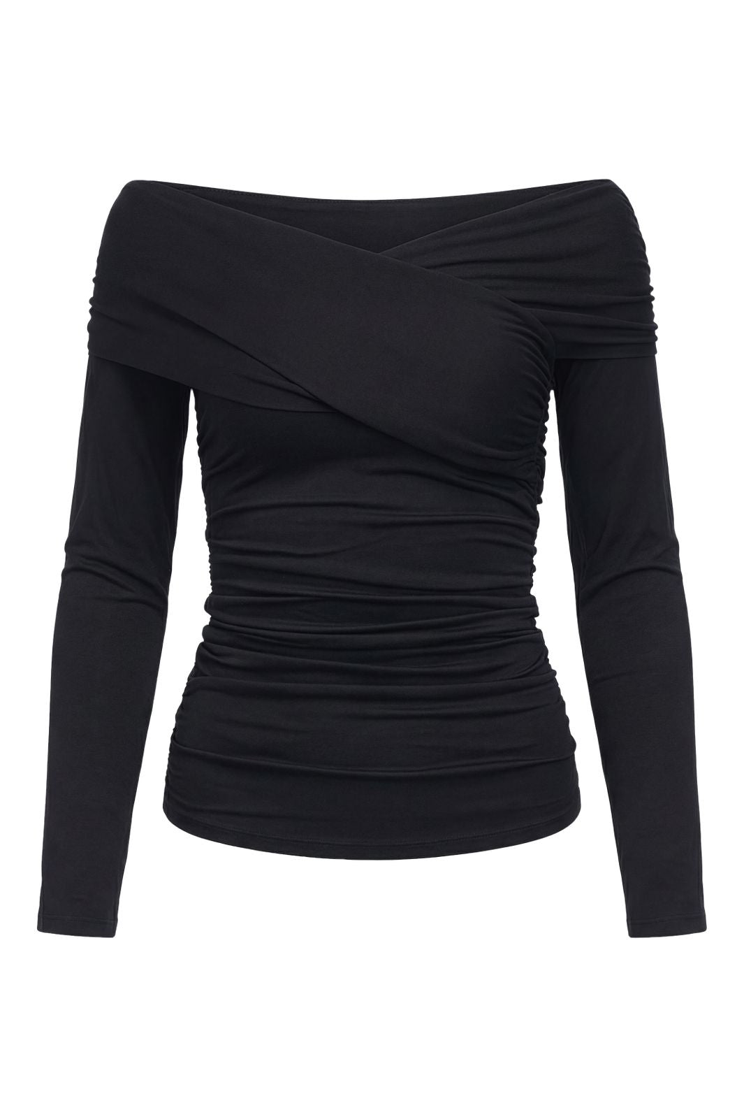 Object - Objlevih L/S Cross Over Top - 5251903 Black