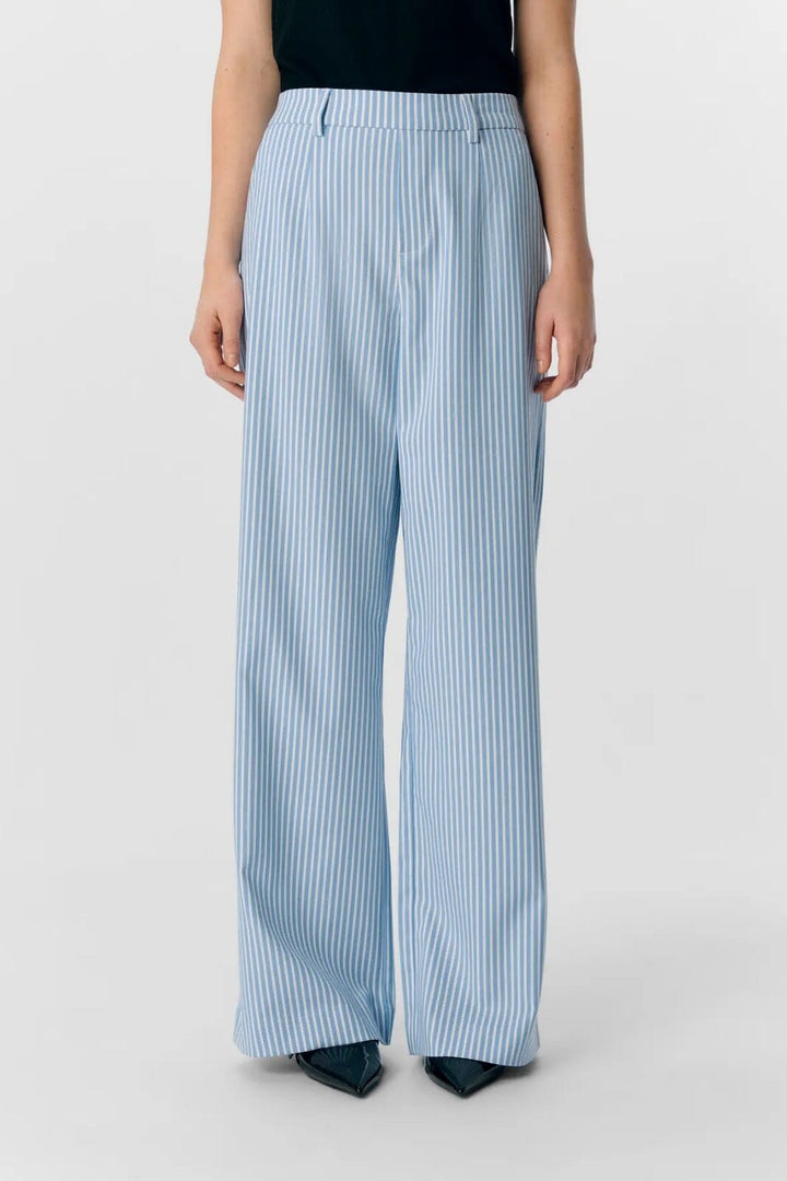 Object - Objlisa Wide Pant - 4810941 Cloud Dancer Cornflower Blue
