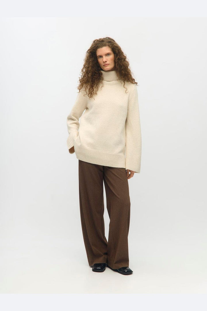 Object - Objmali L/S Lo Rollneck Pullover - 5049319 Birch Melange