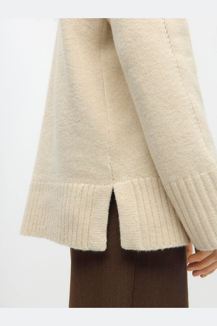 Object - Objmali L/S Lo Rollneck Pullover - 5049319 Birch Melange